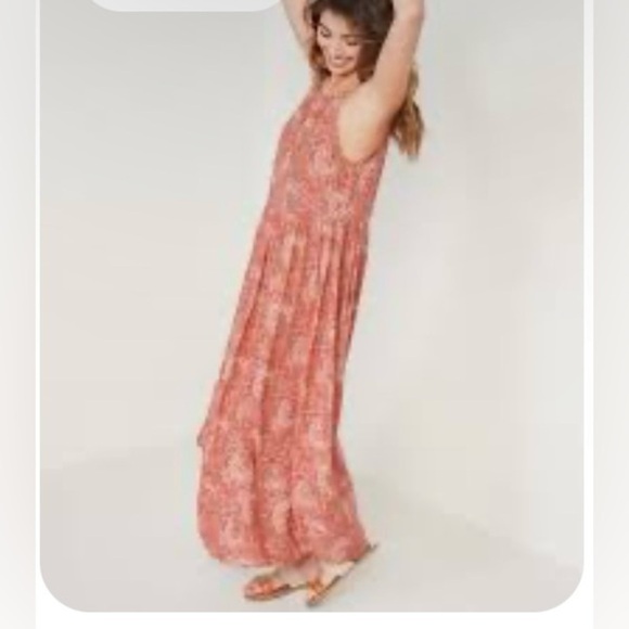 Old Navy Floral Sleeveless High-Neck Maxi Swing Dress Size L Tall - Picture 1 of 9